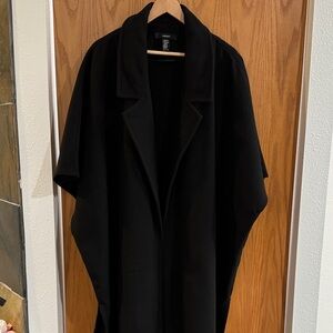 Forever 21 statement cape coat in black soft wool-like
